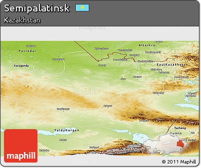Physical Panoramic Map of Semipalatinsk