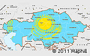 Flag Simple Map of Kazakhstan, single color outside, borders and labels