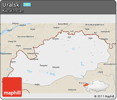 Classic Style 3D Map of Uralsk