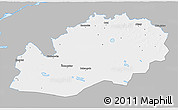 Gray 3D Map of Uralsk, single color outside