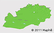Political 3D Map of Uralsk, cropped outside