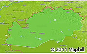 Political 3D Map of Uralsk, physical outside