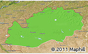 Political 3D Map of Uralsk, satellite outside
