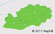 Political 3D Map of Uralsk, single color outside