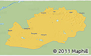 Savanna Style 3D Map of Uralsk, single color outside