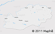 Silver Style 3D Map of Uralsk, single color outside