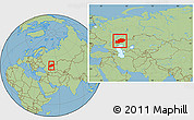 Savanna Style Location Map of Uralsk, within the entire country
