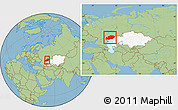 Savanna Style Location Map of Uralsk, highlighted country, within the entire country