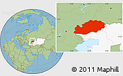 Savanna Style Location Map of Uralsk, highlighted country