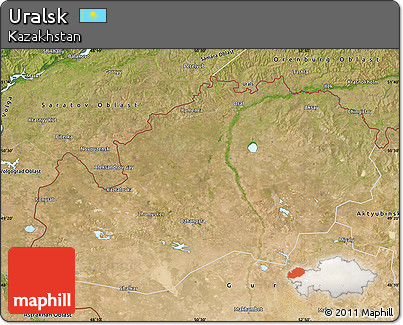 Satellite Map of Uralsk