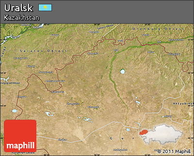 Satellite Map of Uralsk