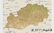 Satellite Map of Uralsk, shaded relief outside
