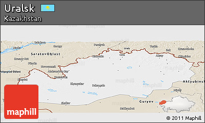 Classic Style Panoramic Map of Uralsk