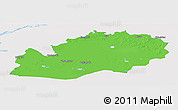 Political Panoramic Map of Uralsk, single color outside