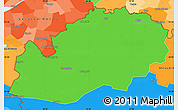 Political Simple Map of Uralsk
