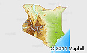 Physical 3D Map of Kenya, single color outside, bathymetry sea