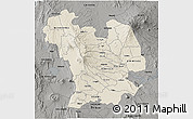 Shaded Relief 3D Map of CENTRAL, darken, semi-desaturated
