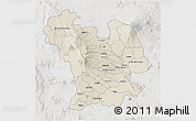 Shaded Relief 3D Map of CENTRAL, lighten, semi-desaturated