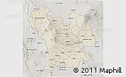 Shaded Relief 3D Map of CENTRAL, semi-desaturated