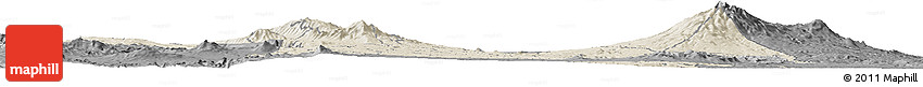 Shaded Relief Horizon Map of CENTRAL, darken, desaturated
