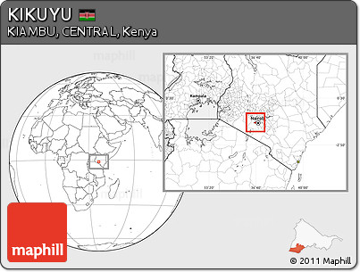 Blank Location Map of KIKUYU, highlighted parent region