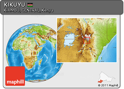 Physical Location Map of KIKUYU, highlighted grandparent region