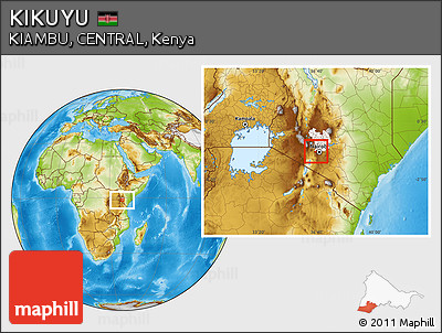 Physical Location Map of KIKUYU, highlighted grandparent region