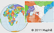 Political Location Map of KIKUYU, highlighted country, highlighted grandparent region, within the entire country
