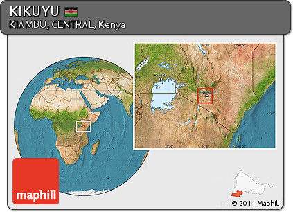 Satellite Location Map of KIKUYU