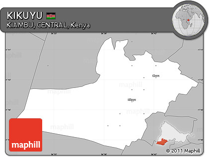 Gray Simple Map of KIKUYU