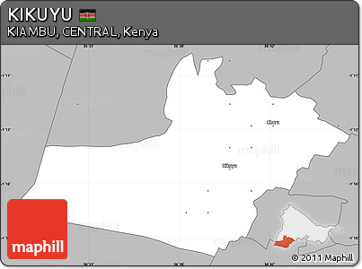 Gray Simple Map of KIKUYU