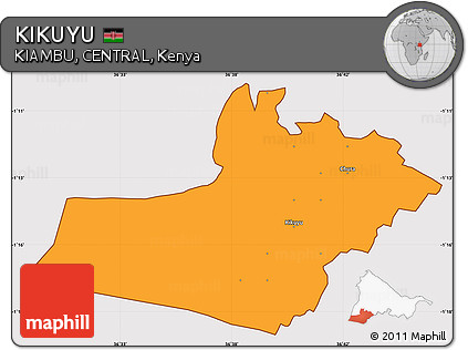 Political Simple Map of KIKUYU, cropped outside