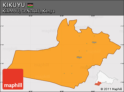 Political Simple Map of KIKUYU, cropped outside
