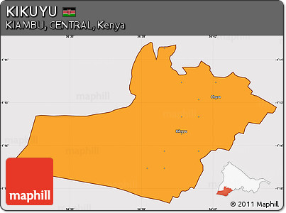 Political Simple Map of KIKUYU, cropped outside