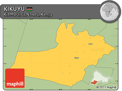 Savanna Style Simple Map of KIKUYU
