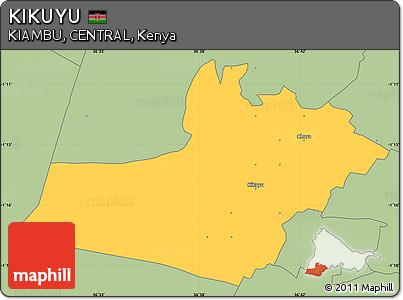 Savanna Style Simple Map of KIKUYU