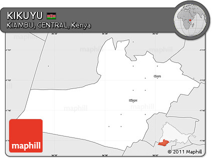 Silver Style Simple Map of KIKUYU