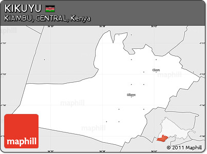 Silver Style Simple Map of KIKUYU