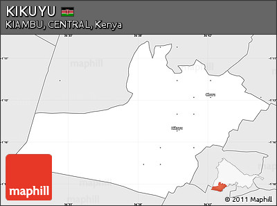 Silver Style Simple Map of KIKUYU