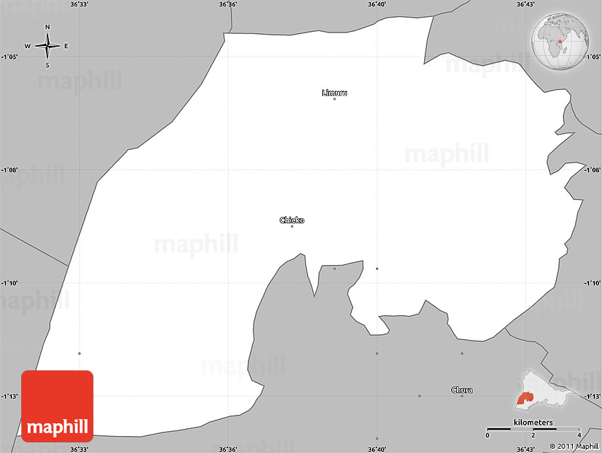 Silver Style Simple Map Of AMUKURA