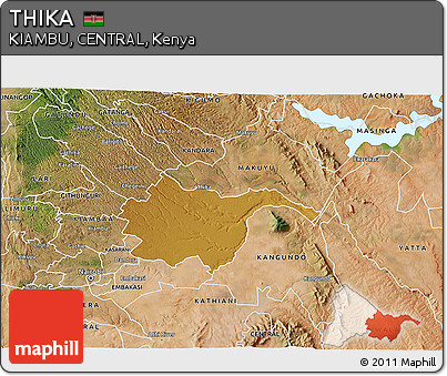 Physical 3D Map of THIKA, satellite outside
