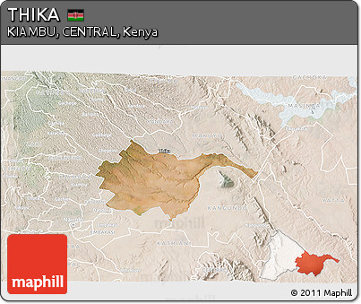 Satellite 3D Map of THIKA, lighten