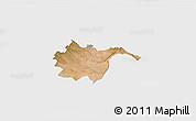 Satellite 3D Map of THIKA, single color outside