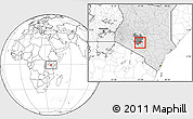 Blank Location Map of THIKA, highlighted country, highlighted grandparent region