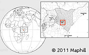 Blank Location Map of THIKA, highlighted country, highlighted parent region, within the entire country