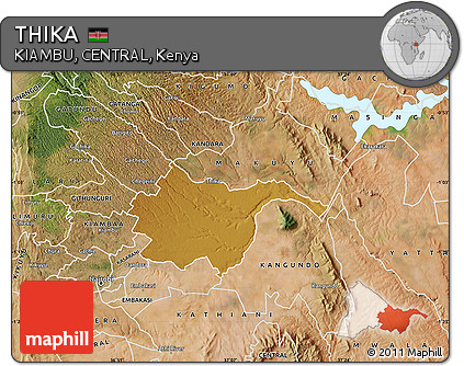 Physical Map of THIKA, satellite outside
