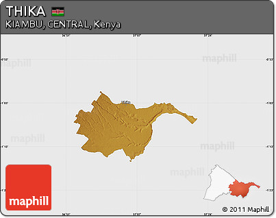 Physical Map of THIKA, single color outside