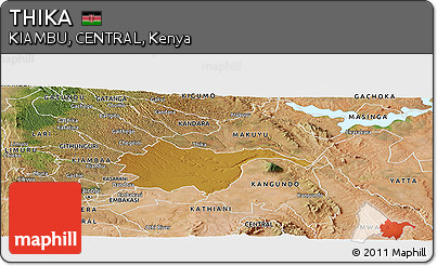 Physical Panoramic Map of THIKA, satellite outside