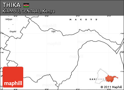Blank Simple Map of THIKA