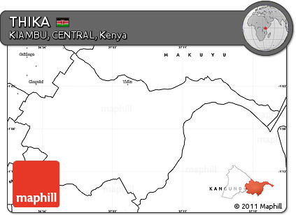 Blank Simple Map of THIKA